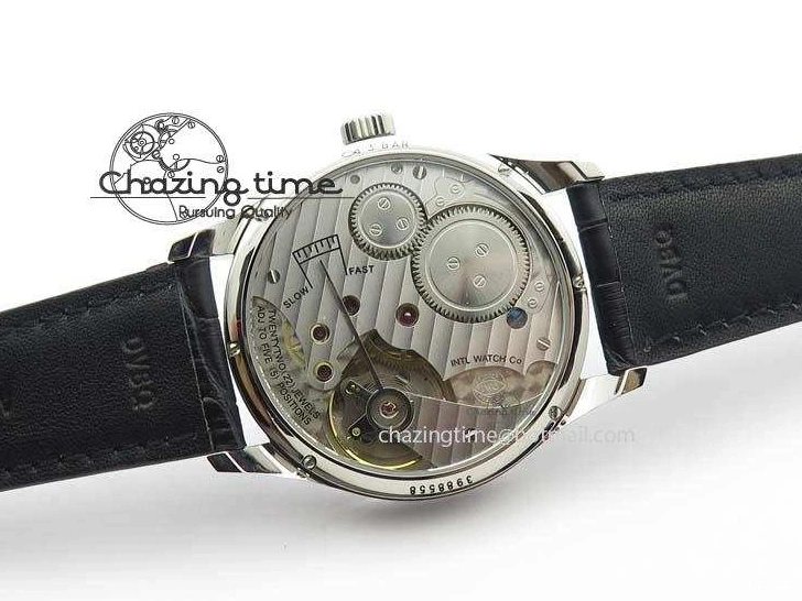 MIROTIME 1223 Effortless Portuguese IW544404 SS White Dial On Black Leather Strap A 7257